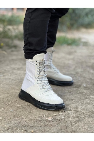 Wagoon Wg012 Gri Kömür Süet Uzun Bağcıklı Bot Çok Renkli