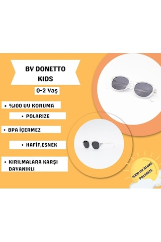 Unisex 0-2 Yaş Polarize Şeffaf Çerçeve Çocuk Güneş Gözlüğü Şeffaf