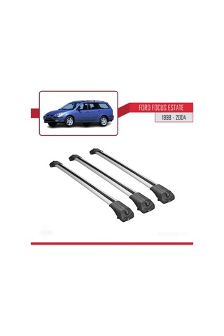 Ford Focus Estate C170 1998-2004 Arası İle Uyumlu Ace-1 Ara Atkı Tavan Barı Gri 3 Adet Bar