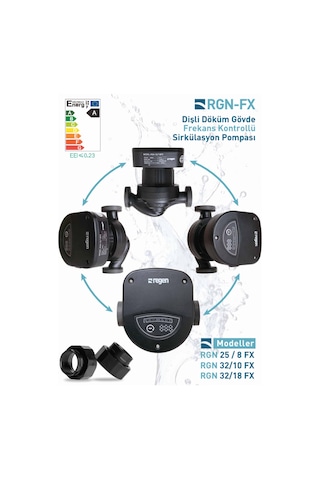 Regen Rgn 25/8 Fx 120 Watt Frekans Konvertörlü Sirkülasyon Pompası 1 1/2" - 1" 10 M3 Debi - 10 Mss Basınç