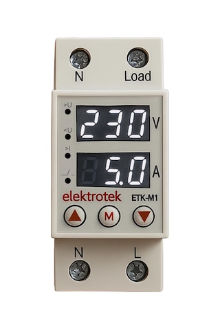 Etk-m1 Monofaze Gerilim Ve Akım Koruyucu 63a 230v Dın Ray Ayarlanabilir Röle 1