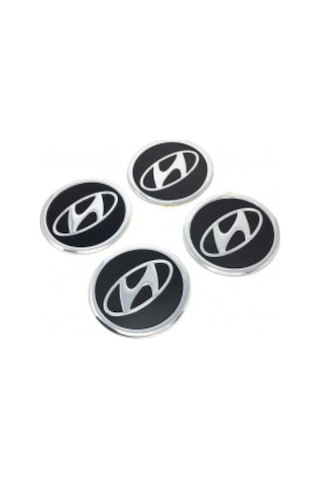 Jant Göbeği Arma Hyundai Alüminyum 60Mm. 4 Lü Set Siyah (552767578)