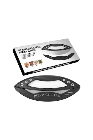 Yuntech01 Büyük Boy Çelik Pizza Dilimi, Yarı Dairesel Tasarım, Çok Amaçlı Fırın Aracı, Siyah Renk, Renkli Kutu Kesim Kolaylığı Ve Dayanıklılık Siyah
