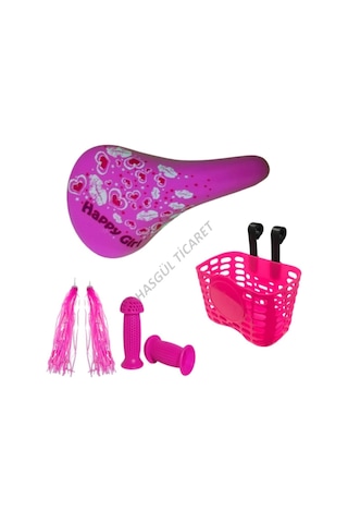 Hsgl Bisiklet Pembe Askılı Sepet Püskül Elçik Sele Bisiklet konfo