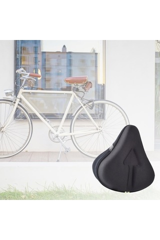 Tongxida Suntek Geniş Bisiklet Koltuk Minderi Siyah - Sabit Bisikletler İçin Komfortlu Koltuk Destek Siyah