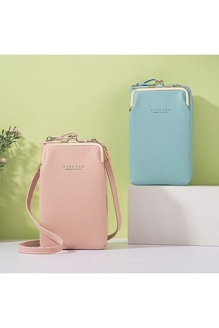 Yeni Stil Şık Minimalist Çapraz Çok Fonksiyonlu Telefon Çantası - Mavi