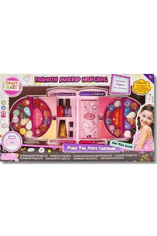 Craft And Arts Fashion Makyaj Çantası S22632 5+ Yaş Çocuk Makyaj Seti, Aynalı El Çantası Tasarımlı, Parabensiz