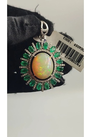 Opal Zümrüt Elmas Kolye Ucu 211