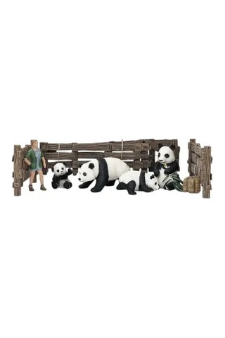 Panda Ailesi Ve Bakıcı Figürü Oyun Seti