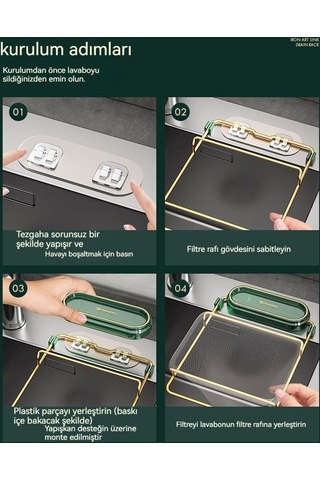 Hyt Çöp Drenaj Rafı Ev Süzgeç Lavabo Filtre Rafı