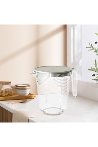 Homyl 1l Ölçüm Kabı Temizle Süzgeç Bardak Ev Pişirme Beyaz Beyaz