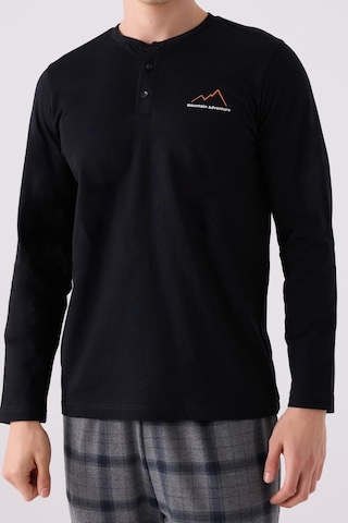 Arnetta 3152 Büyük Beden Erkek Uzun Kol Düğmeli Pijama Takım 001