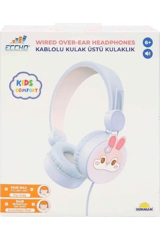 Tavşan Desenli Mikrofonlu Kulak Üstü Kulaklık