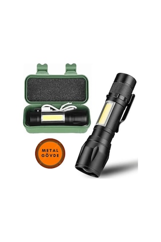 Q-max Xpe Usb Charge Zomlu El Feneri Siyah