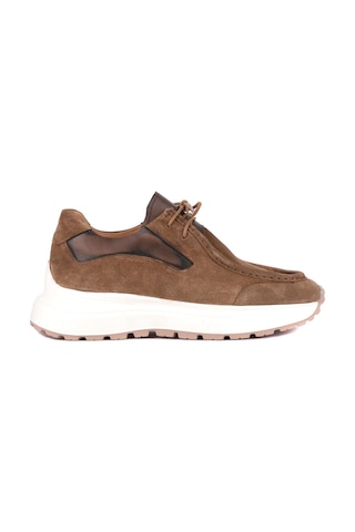 Shoetyle - Vizon Hakiki Süet Bağcıklı Erkek Günlük Ayakkabı 115-k525-1323 Vizon