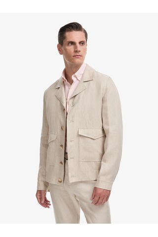 Cacharel Bej Slim Fit %100 Keten Mont