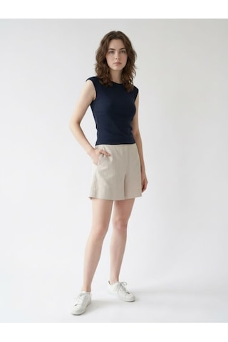 Slim Fit Kadın Tshirt K.kol Lacivert