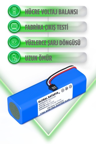 Ttec Robi Pro Master Plus 2rs04 Robot Süpürge Bataryası 14.4v 5200mah Li-ion Pil  Kapasite