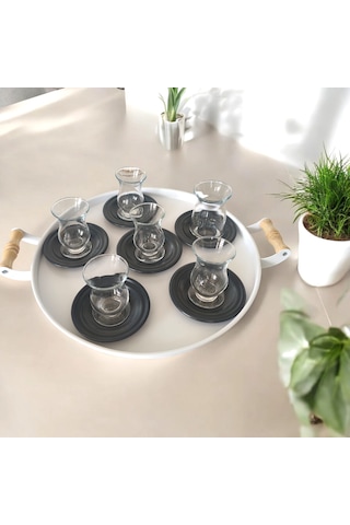 Çay Tabağı-bardak Altlığı-metal Antrasit Çay Tabağı-paslanmaz K Antrasit