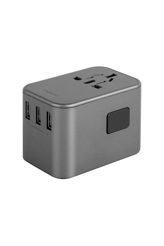 Travelworld 35 Universal 35w Type-c 15w Type-c Ve 12w Usb Çıkışlı Pd Hızlı Şarj Aleti - Koyu Gri