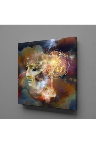 Renkli Kafa Kare Kanvas Tablo 100x100cm