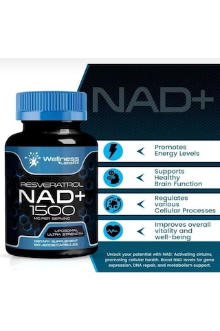 Wellnees Labs Nad + Resveratrol 1500 Mg 90 Kapsül- Usa Menşei.ithal-dmmedicine'den