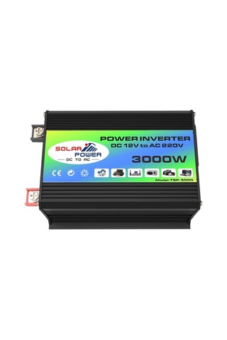 Sones Tang I Nesil 12v - 110v 3000w Çift Usb'li Akıllı Araç Güç Çeviricisi Siyah