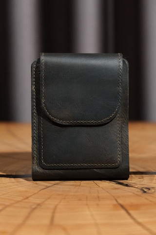 Lenax Leather Mono Klips Hakiki Deri Erkek Cüzdan Nakit Para Klipsli, Mıknatıslı Kapak, Bozuk Para Cepli Haki