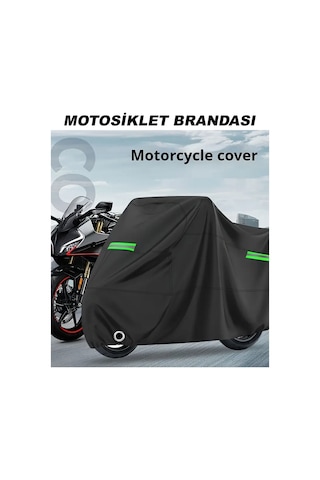 Reflektörlü Volta Apec 125 Motor Brandası, Motosiklet Branda Siyah, Kilit Ve Bağlantı Tokası Uyumlu - Kar Su Yağmur Geçirmez
