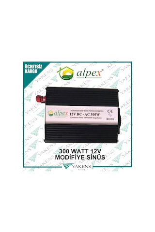 300 Watt 12V Modifiye  Sinüs Inverter Alpex