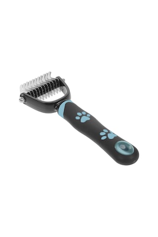 Vkemall Mavi Çift Taraflı Köpek Ve Kedi Tüy Çekici: 6 Dişli Dikme Açıcı + 11 Dişli Tüy Azaltıcı, Ergonomik Tutucu, Uzun/kısa Tüy İçin