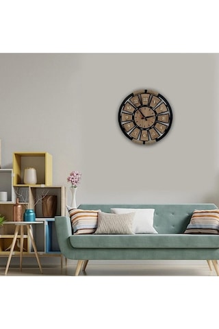 Dmswaall Ahşap Halatlı Dekoratif Duvar Saati Siyah