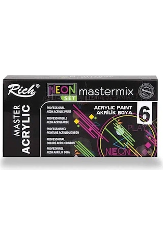 Rich Mastermix Akrilik Boya Neon Renkler 6x60cc