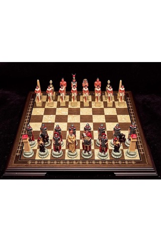 Mısır - Roma Temalı Orta Boy Lüks Satranç Ve Yenigün Satranç Tahtası