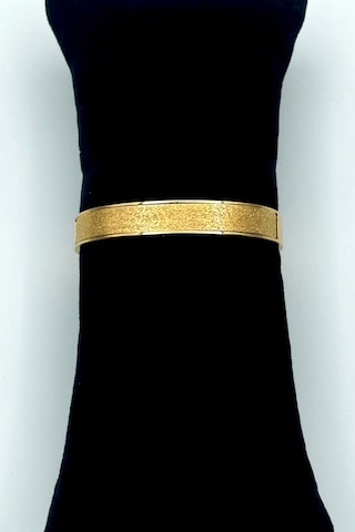 Takı Gezegeni Simli Sade Gold Paslanmaz Çelik Kelepçe Bileklik Gold