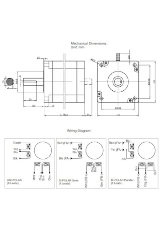 M1433020 Nema 43 Step Motor 21,00nm 10,0a