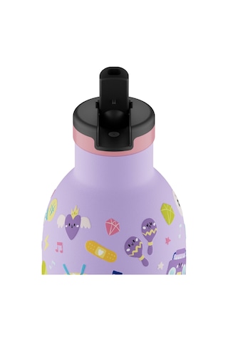 Clima Bottle Music Friends Pipetli Paslanmaz Çelik Termos 330 Ml Mor