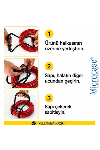 Microcase Çok Amaçlı Kablo Boru Hortum Sarmal Tutucu Askılık 2li Set Al5601 Siyah