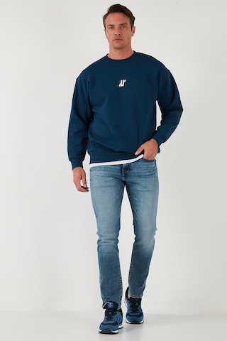 Buratti Regular Fit Bisiklet Yaka Pamuklu Içi Tüylü Yumuşak Şardonlu Erkek Sweat 5905405 Indigo