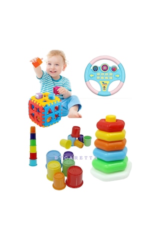 Bultak Küp + Altıgen Halkalar + Bardak Kule + Eğitici Sesli Müzi Bultak Küp + Altıgen Halkalar + Bardak Kule + Eğitici Sesli Müzi
