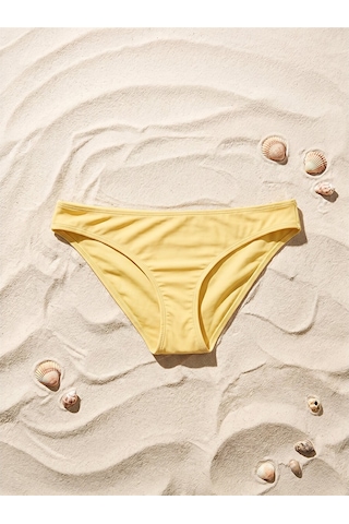 Lcw Dream Sarı Düz Raşel Kumaş Kadın Bikini Alt