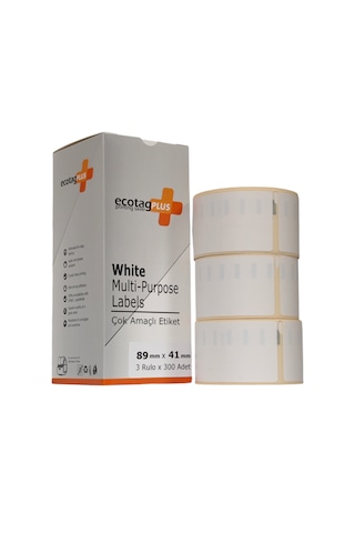 Ecotagplus Dymo Muadili Etiket - 89 Mm X 41 Mm - 3 X 300 Adet - Eko Paket - 11356 1