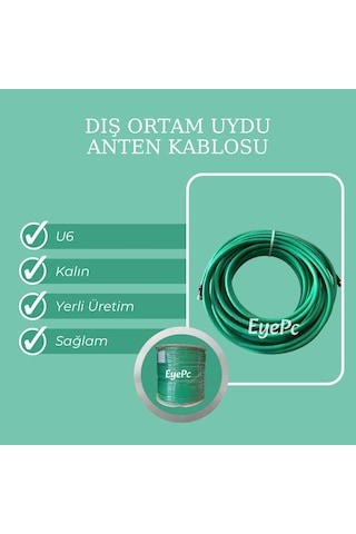 50 Metre Uydu Anten Çanak Lnb Hat'line Kablosu 50m Full Hd Destekli Rgu U6 Kalın Kablo