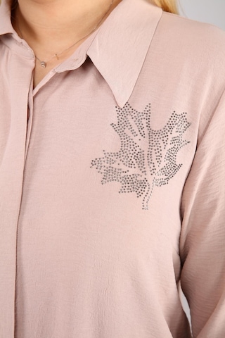 Kadın Büyük Beden Yaprak Baskılı Gömlek Tunik 001