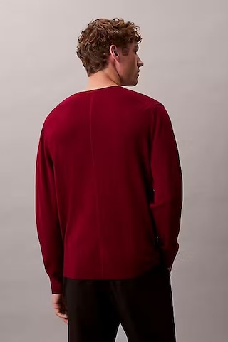 Erkek Regular Fit Merinos Yünü Triko Kazak - Bordo Beet Red