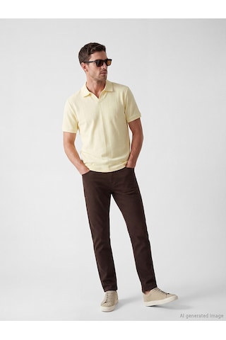 Lcwaıkıkı Classic Sarı Polo Yaka Strüktürlü Erkek Tişört