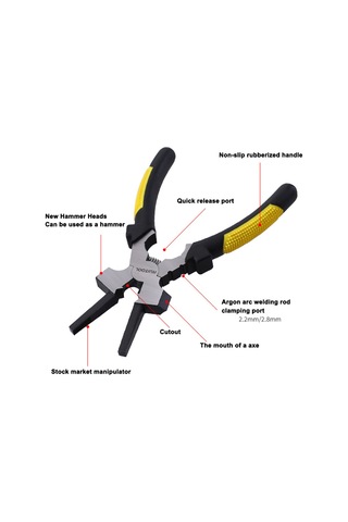 Yaleker 7 İnç Multifonksiyon Kaynak Makası - Açıkça Kesme, Çekiç Ve Sabit Tutma Özellikleriyle Profesyonel Kaynak İşleri İçin