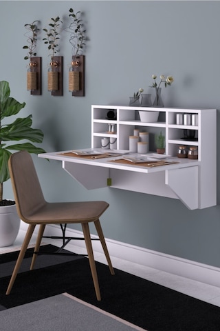 Dekorfim DF01104B Duvara Monte Pratik Katlanır Raflı Kırma Mutfak ve Yemek Masası