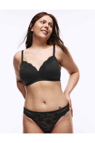 Marks & Spencer Dantel Detaylı Sütyen T33001837 Siyah