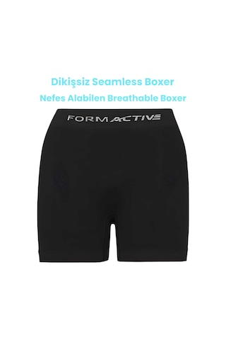 Uniquetrenders Erkek Dikişsiz/seamless Nefes Alabilen Boxer Siyah
